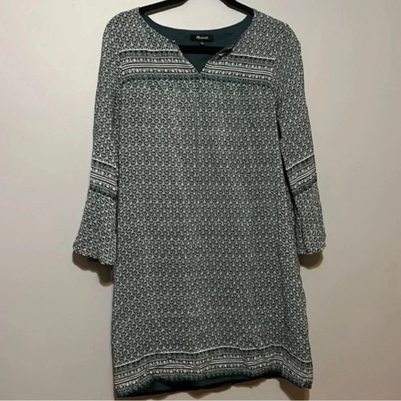 Madewell | Starland Silk bell sleeve shift mini dress Women’s size M Boho loose - Picture 1 of 10